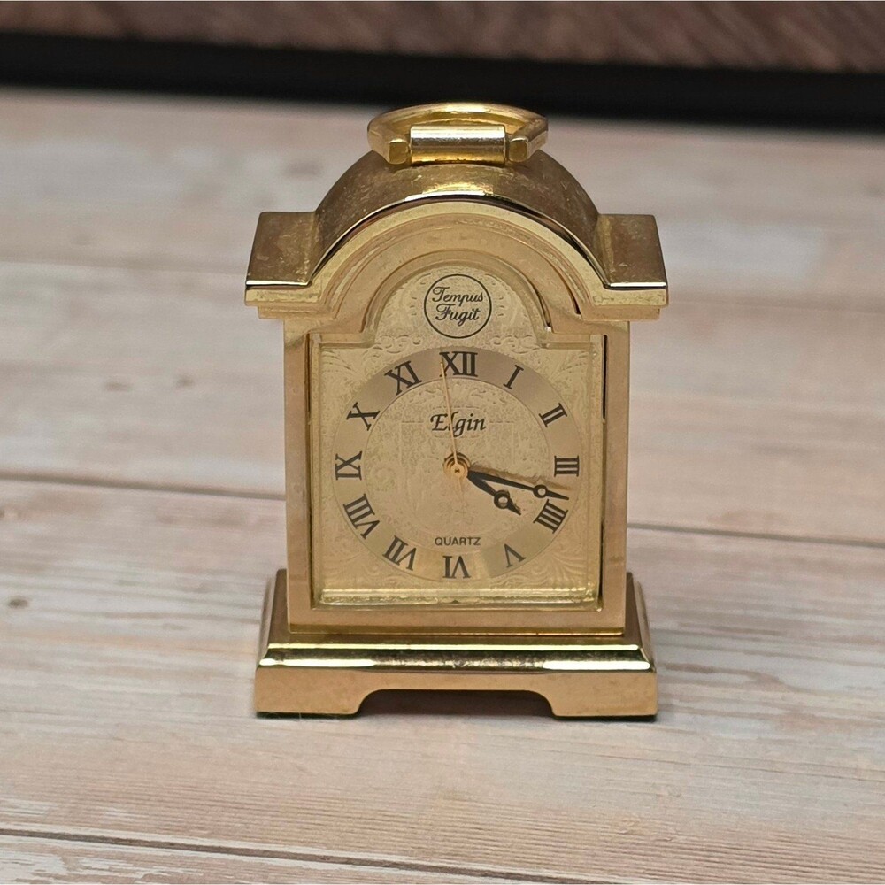 Vtg Elgin Miniature Clock